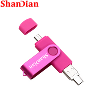 SHANDIAN wielofunkcyjna pamięć USB OTG szybki napęd USB 64GB 32GB Pen drive 3w1 Micro USB 2.0 darmowa TYPE-C adapter prezent 6